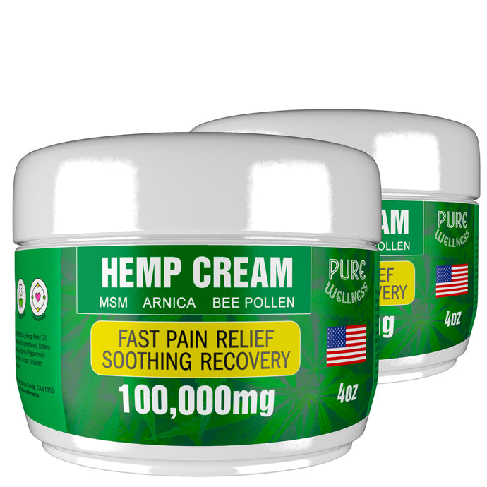 Hemp Relief Cream with Arnica, MSM, and Bee Pollen (2-pack)